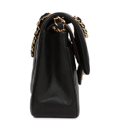 Chanel Small Classic Double Flap Bag Black Lambskin Gold Hardware