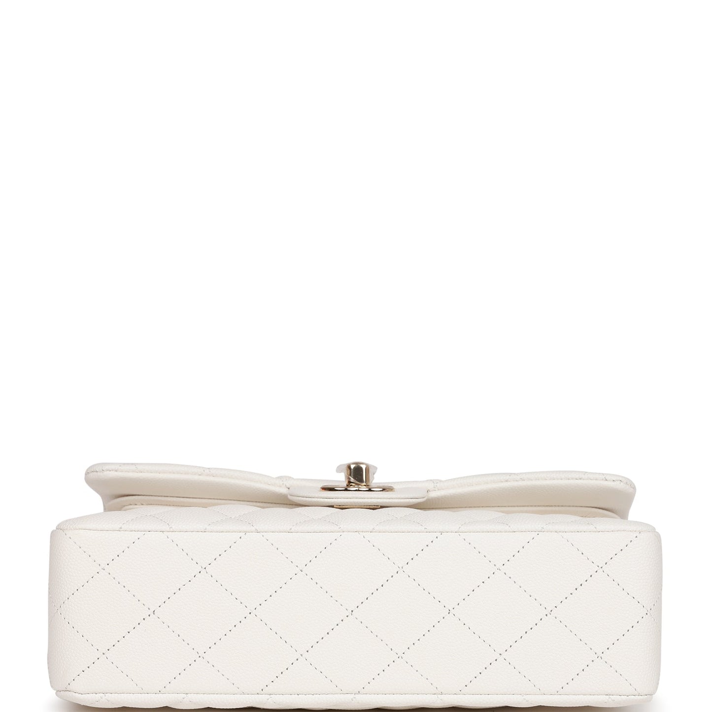 Chanel Small Classic Double Flap White Caviar Light Gold Hardware