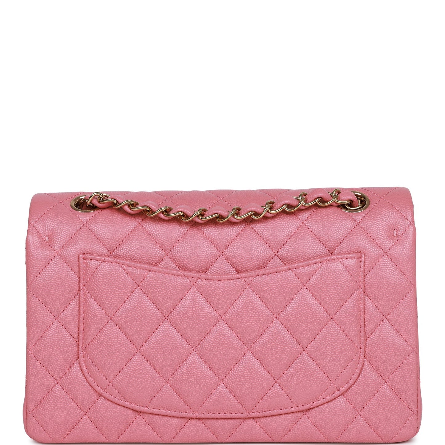 Chanel Small Classic Double Flap Dark Pink Caviar Light Gold Hardware