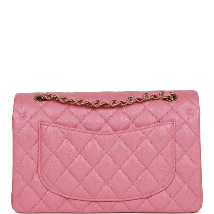 Chanel Small Classic Double Flap Dark Pink Caviar Light Gold Hardware