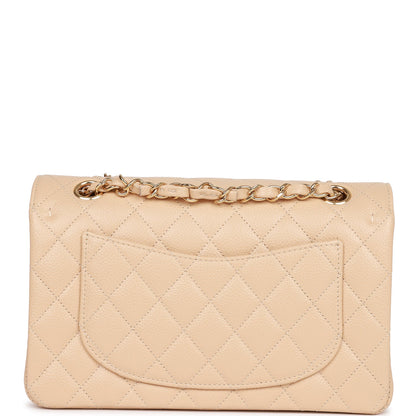 Chanel Small Classic Double Flap Beige Caviar Light Gold Hardware