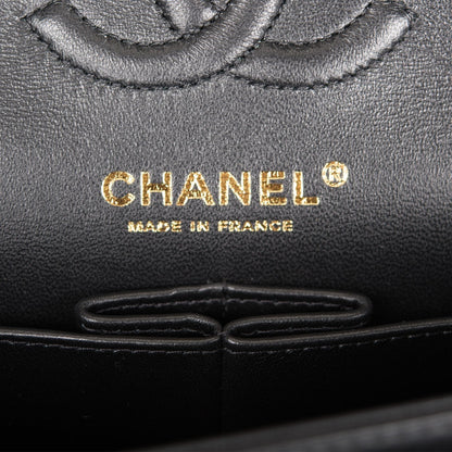 Chanel Small Classic Double Flap Bag Black Lambskin Rose Gold Hardware