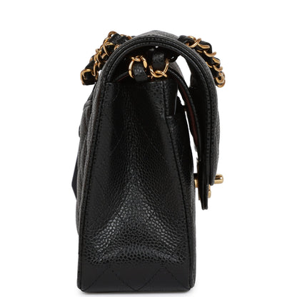 Chanel Small Classic Double Flap Black Caviar Gold Hardware