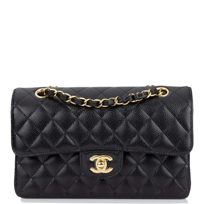 Chanel Small Classic Double Flap Black Caviar Gold Hardware