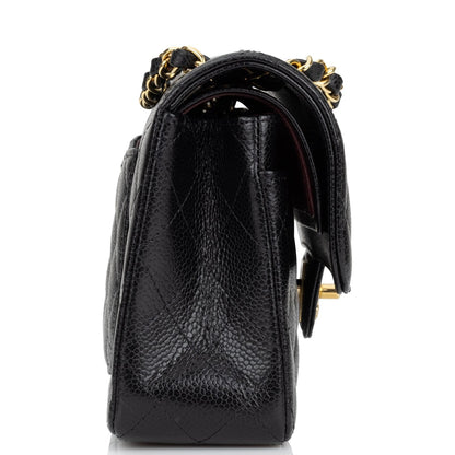 Chanel Small Classic Double Flap Black Caviar Gold Hardware