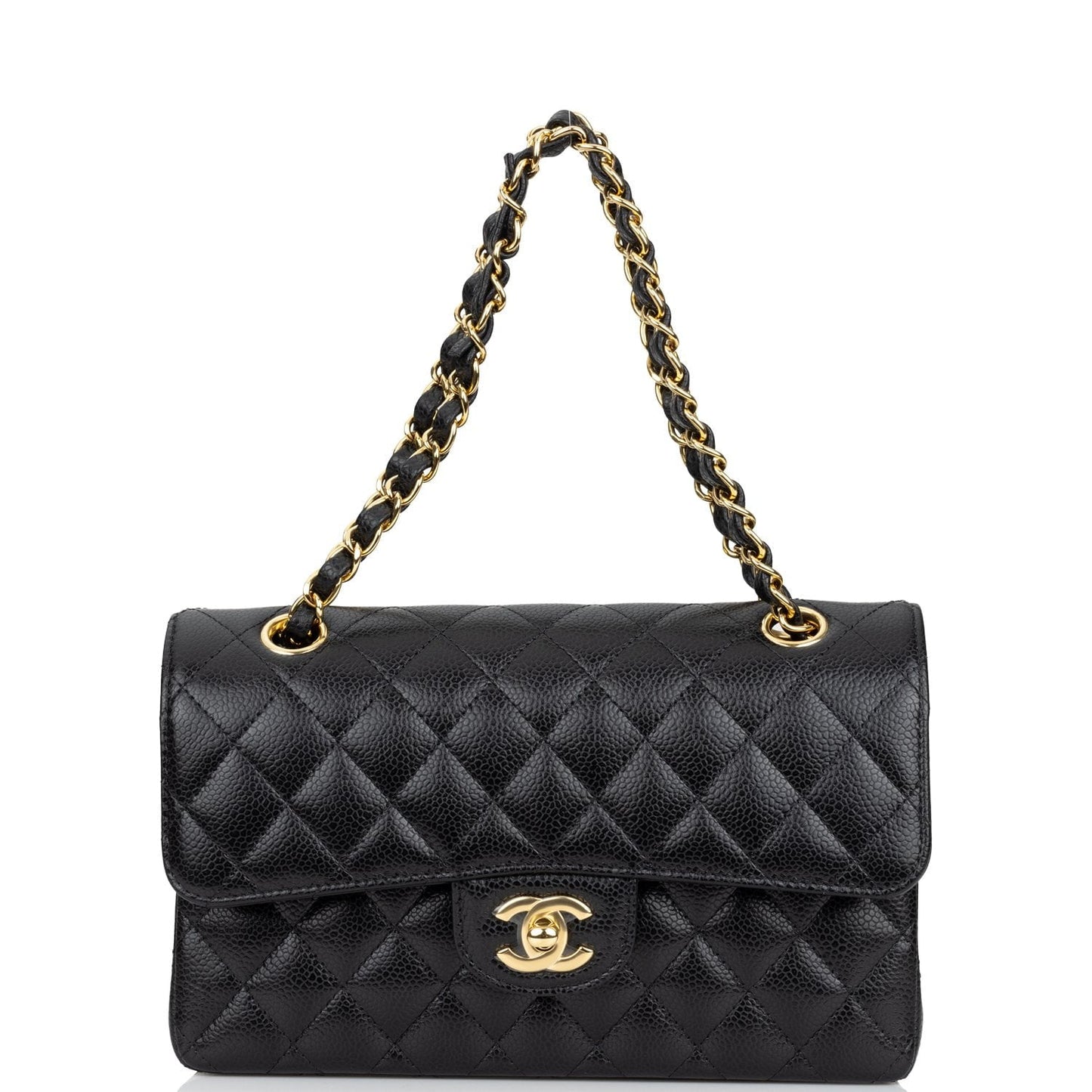 Chanel Small Classic Double Flap Black Caviar Gold Hardware