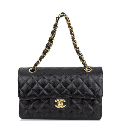 Chanel Small Classic Double Flap Black Caviar Gold Hardware