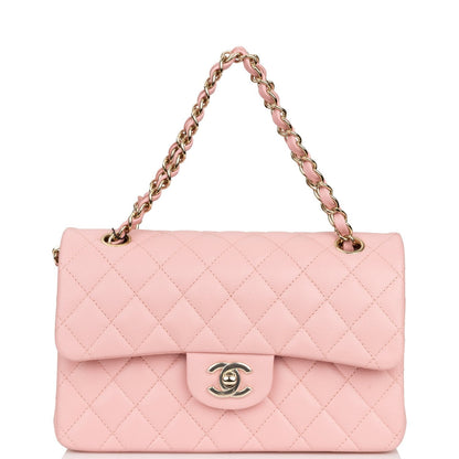 Chanel Small Classic Double Flap Pink Caviar Light Gold Hardware