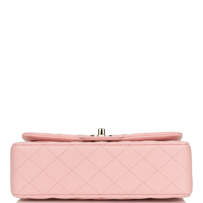 Chanel Small Classic Double Flap Pink Caviar Light Gold Hardware