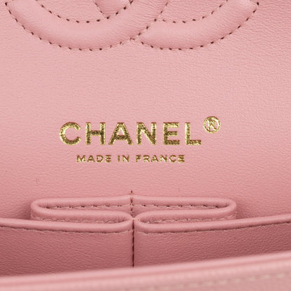 Chanel Small Classic Double Flap Pink Caviar Light Gold Hardware