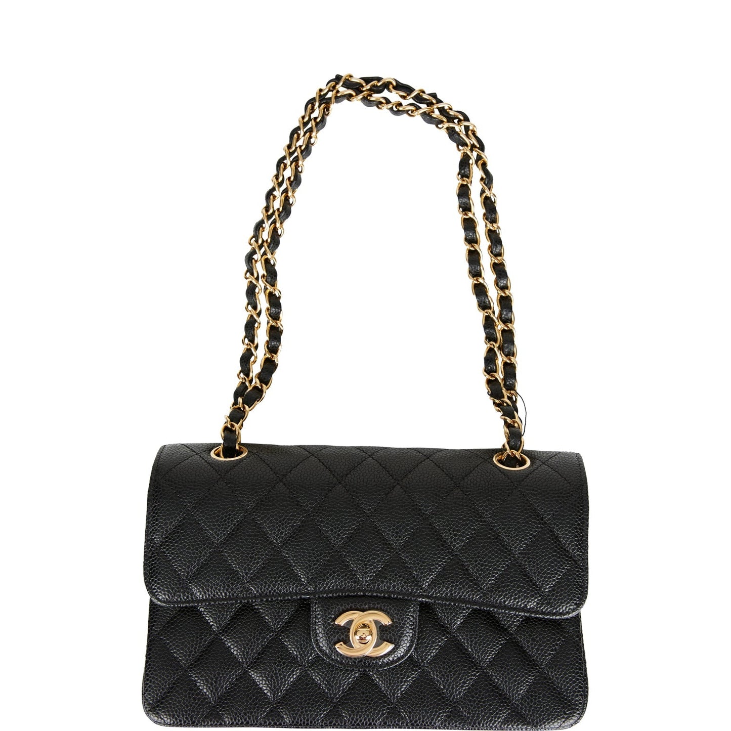 Chanel Small Classic Double Flap Black Caviar Gold Hardware