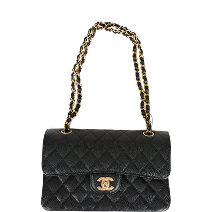Chanel Small Classic Double Flap Black Caviar Gold Hardware