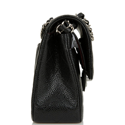Chanel Small Classic Double Flap Black Caviar Silver Hardware