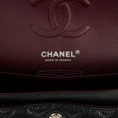 Chanel Small Classic Double Flap Black Caviar Silver Hardware