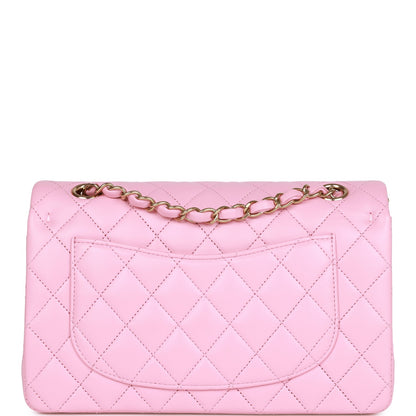 Chanel Small Classic Double Flap Pink Lambskin Light Gold Hardware