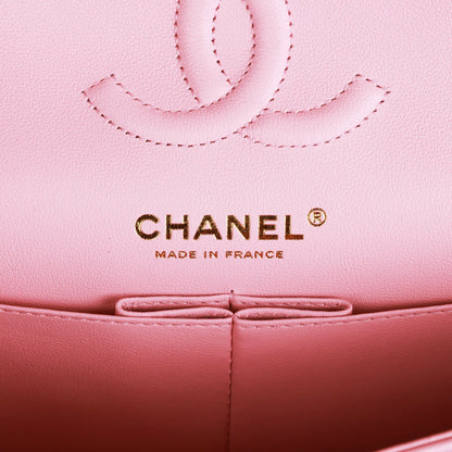 Chanel Small Classic Double Flap Pink Lambskin Light Gold Hardware