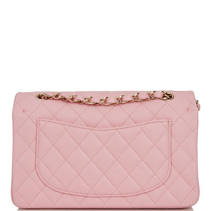 Chanel Small Classic Double Flap Pink Caviar Light Gold Hardware