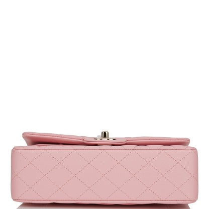 Chanel Small Classic Double Flap Pink Caviar Light Gold Hardware