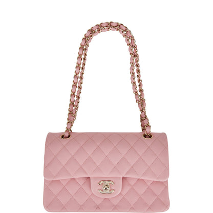 Chanel Small Classic Double Flap Pink Caviar Light Gold Hardware