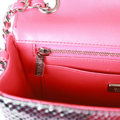 Chanel Mini Rectangular Flap Bag Red and Black Python Ruthenium Hardware