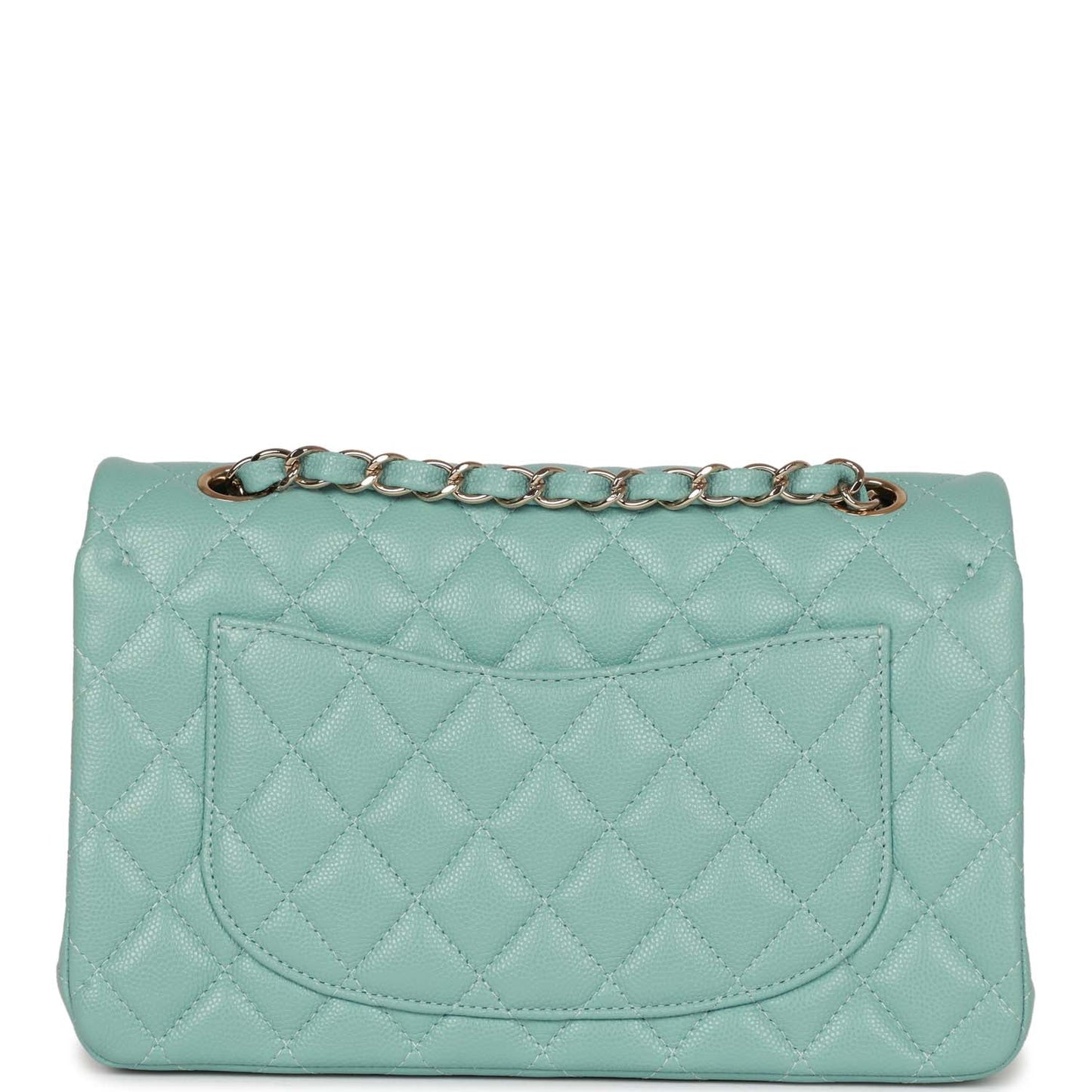Chanel Small Classic Double Flap Bag Tiffany Blue Caviar Light Gold Hardware