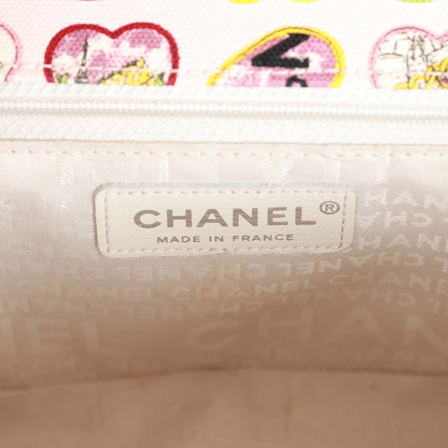 Chanel Small Classic Coco Heart Motif Flap Bag Multicolor Canvas Silver Hardware