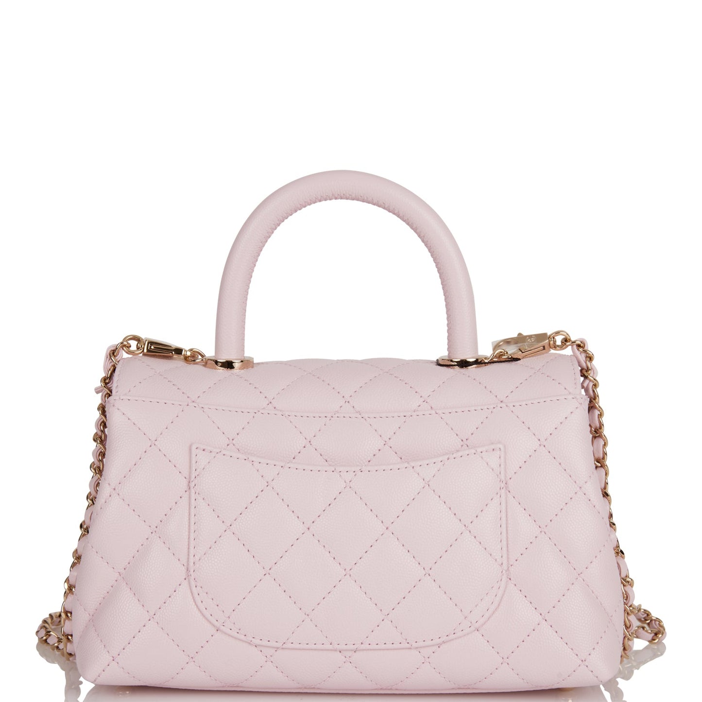 Chanel Small Coco Handle Flap Bag Light Pink Caviar Light Gold Hardware