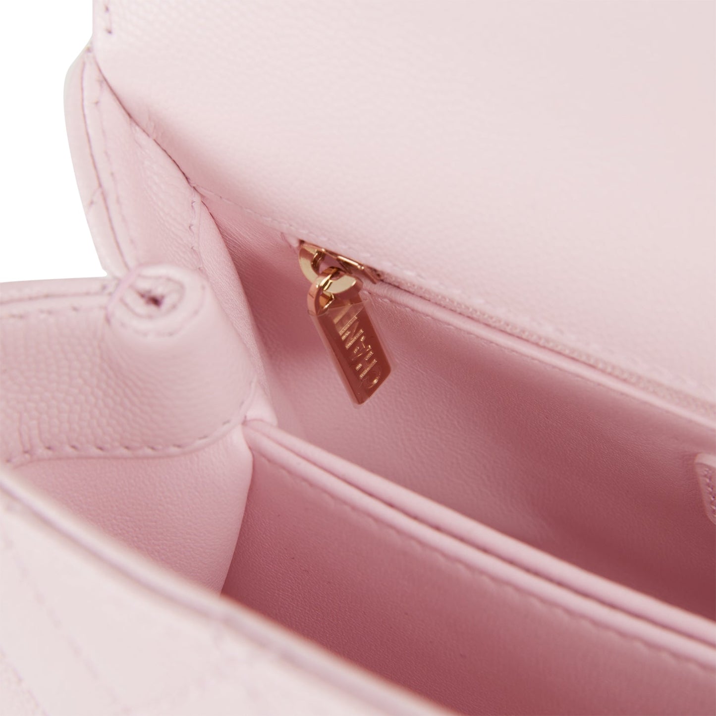 Chanel Small Coco Handle Flap Bag Light Pink Caviar Light Gold Hardware