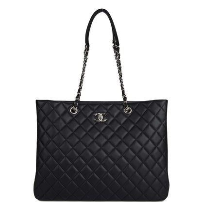 Chanel Timeless Tote Bag Black Calfskin Silver Hardware