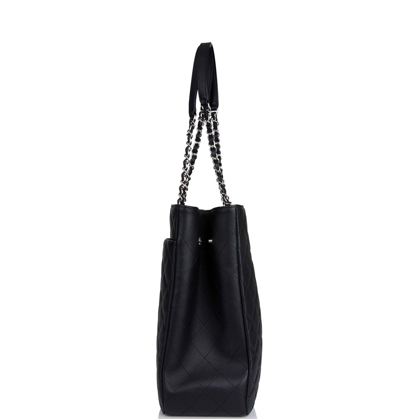 Chanel Timeless Tote Bag Black Calfskin Silver Hardware