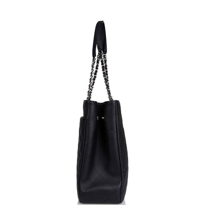 Chanel Timeless Tote Bag Black Calfskin Silver Hardware