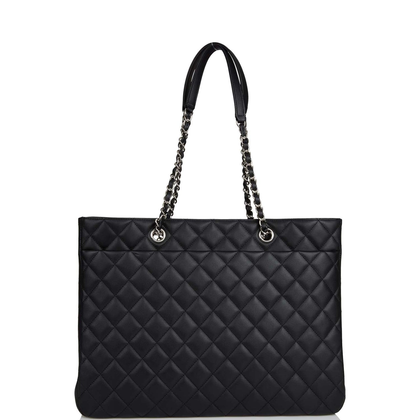 Chanel Timeless Tote Bag Black Calfskin Silver Hardware