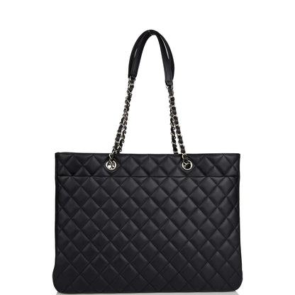 Chanel Timeless Tote Bag Black Calfskin Silver Hardware