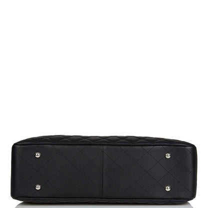 Chanel Timeless Tote Bag Black Calfskin Silver Hardware