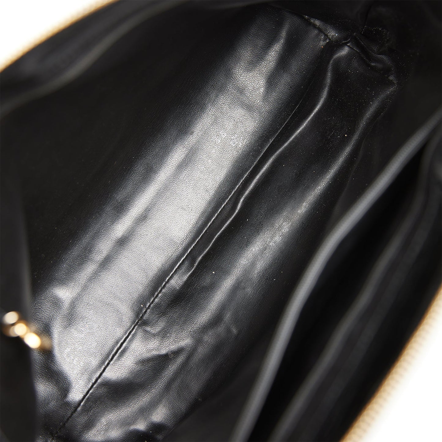 Chanel Vintage Tote Bag Black Patent Gold Hardware