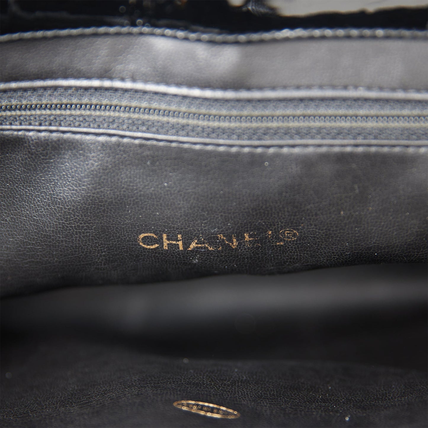 Chanel Vintage Tote Bag Black Patent Gold Hardware