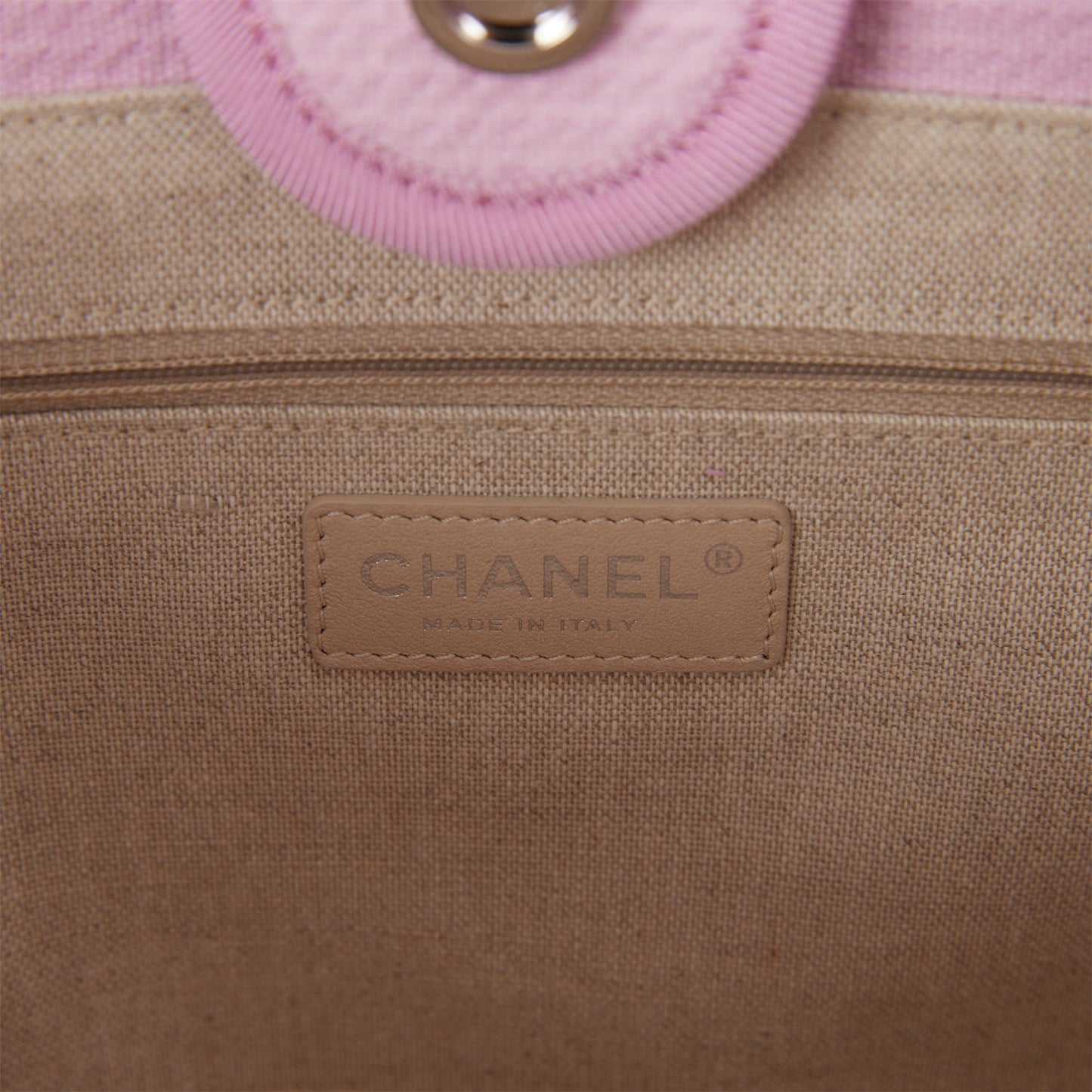 Chanel Small Deauville Shopping Bag Pink Boucle Light Silver Hardware