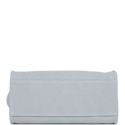 Chanel Small Deauville Shopping Tote Blue Boucle Silver Hardware