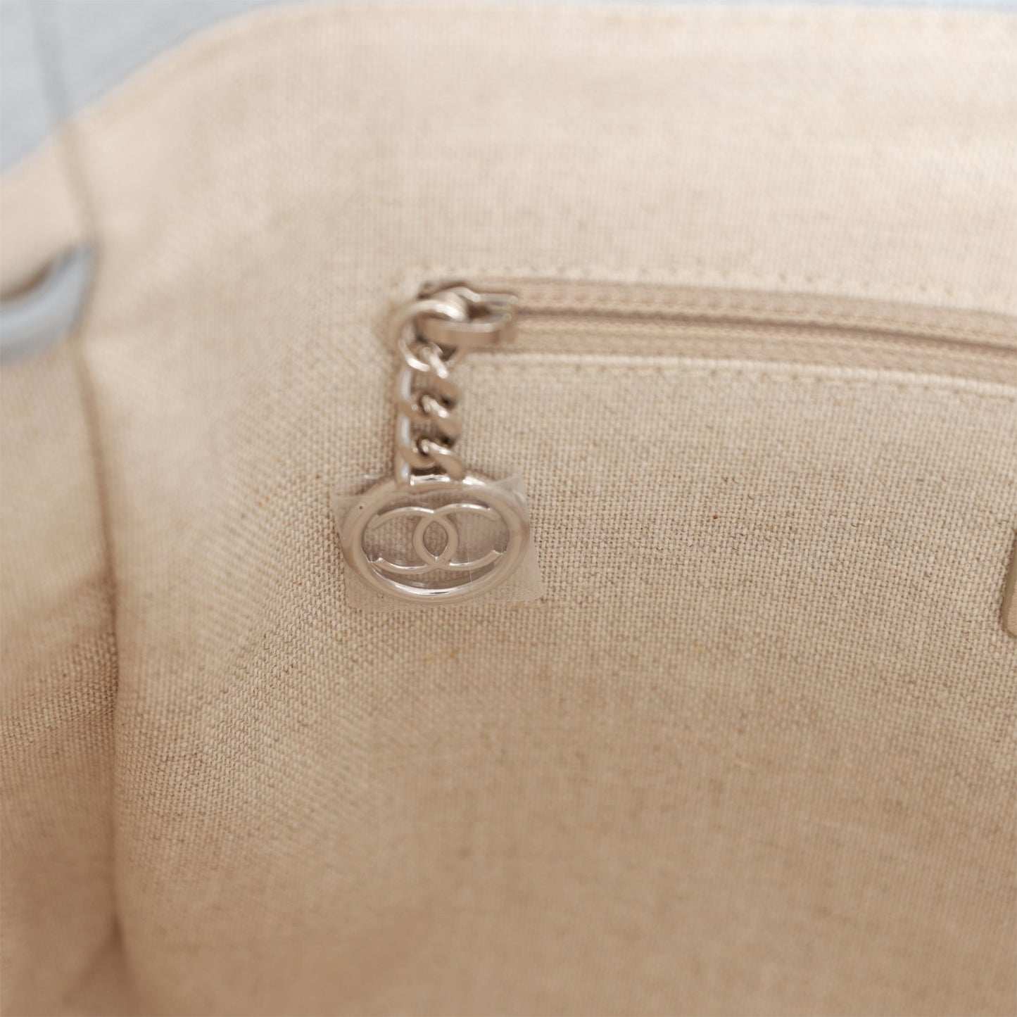 Chanel Small Deauville Shopping Tote Blue Boucle Silver Hardware