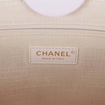Chanel Small Deauville Shopping Bag Pink Boucle Light Gold Hardware