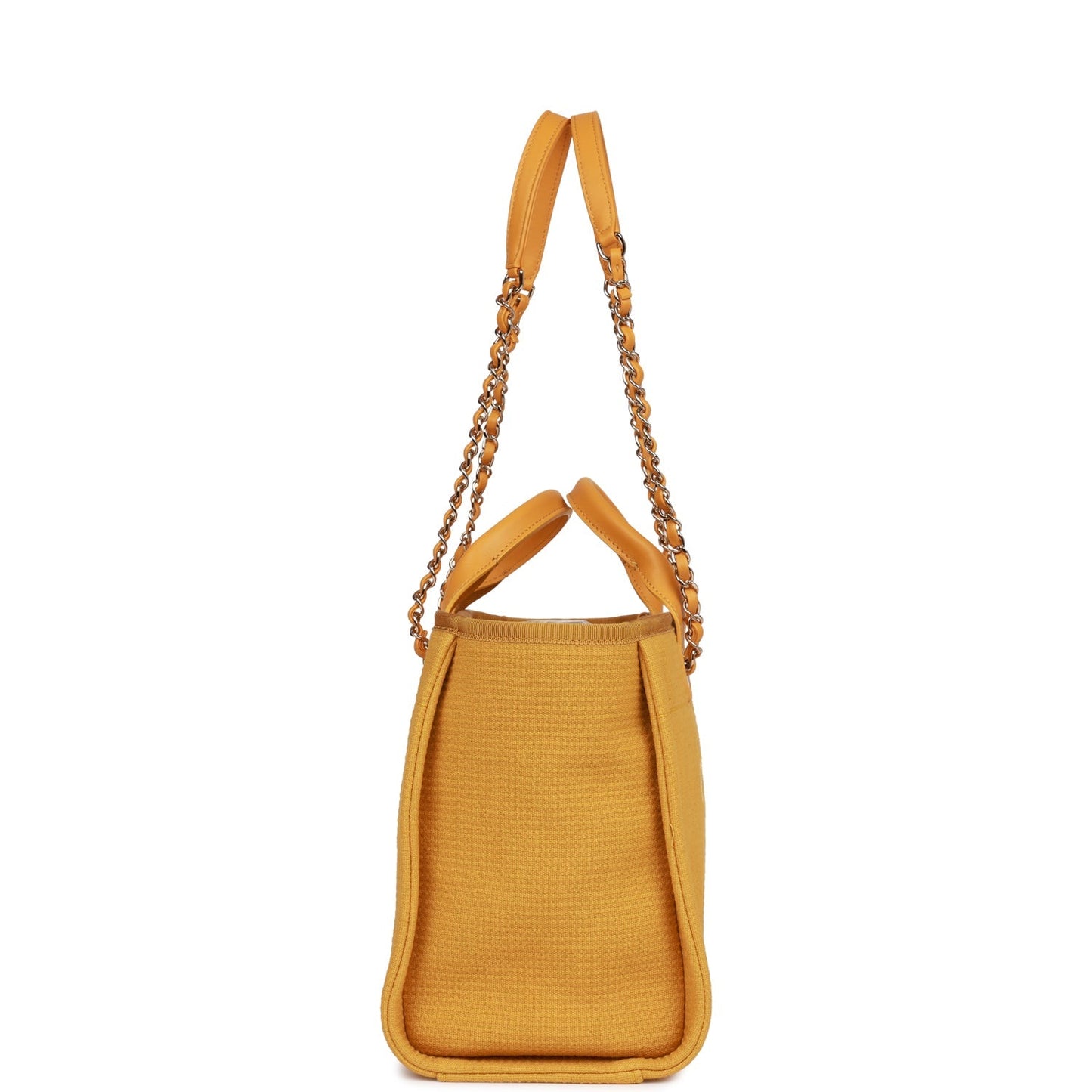 Chanel Small Deauville Shopping Tote Dark Yellow Boucle Light Gold Hardware