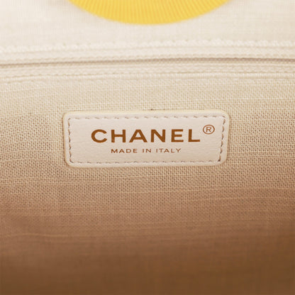 Chanel Small Deauville Shopping Tote Dark Yellow Boucle Light Gold Hardware