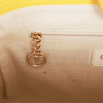 Chanel Small Deauville Shopping Tote Dark Yellow Boucle Light Gold Hardware