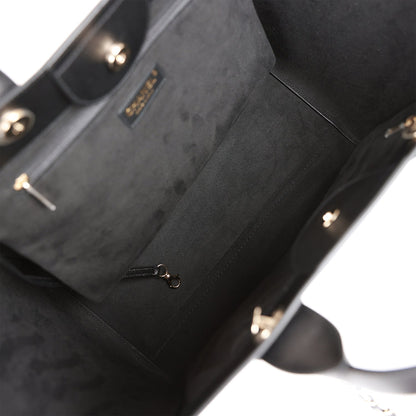 Chanel Large Deauville Shopping Bag Black Caviar Light Gold Hardware