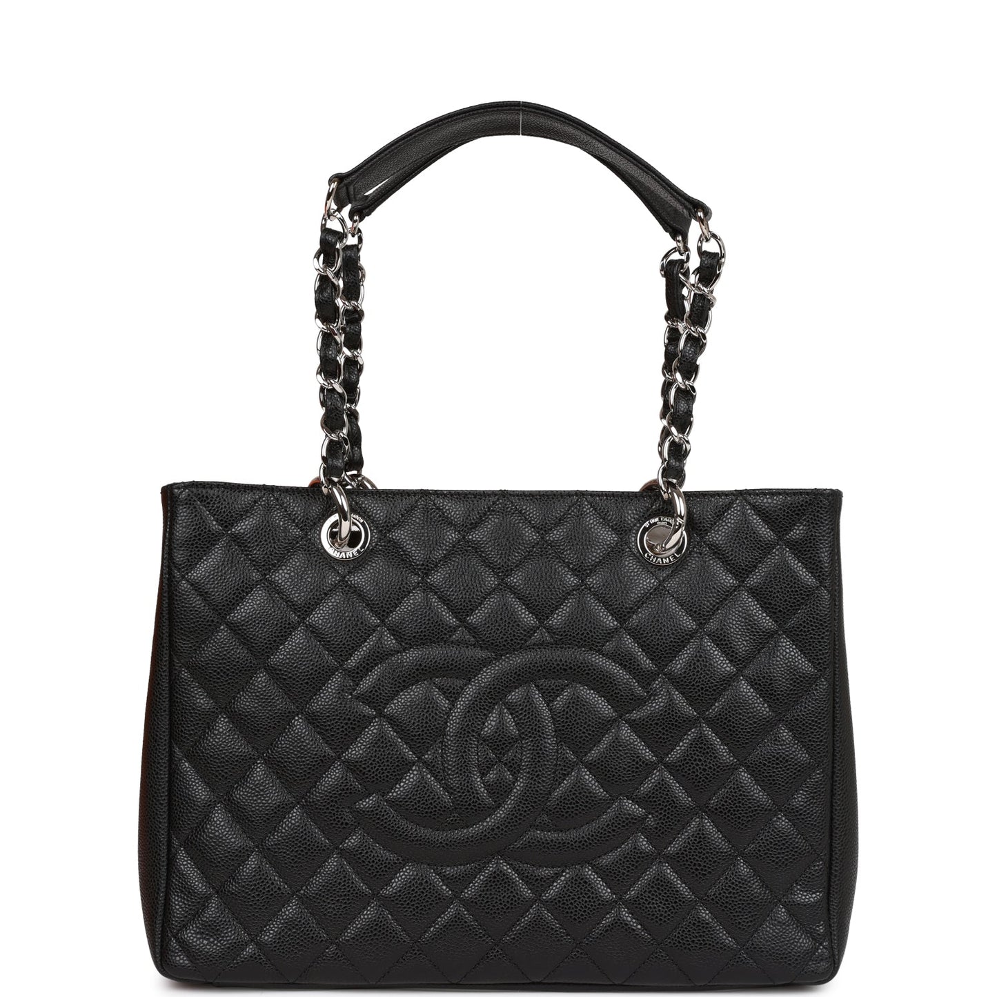 Chanel Grand Shopping Tote (GST) Bag Black Caviar Silver Hardware