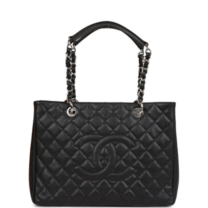 Chanel Grand Shopping Tote (GST) Bag Black Caviar Silver Hardware
