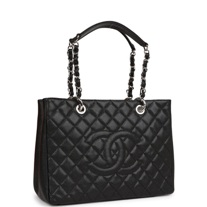 Chanel Grand Shopping Tote (GST) Bag Black Caviar Silver Hardware