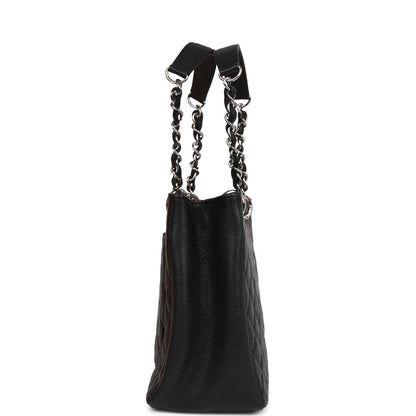 Chanel Grand Shopping Tote (GST) Bag Black Caviar Silver Hardware