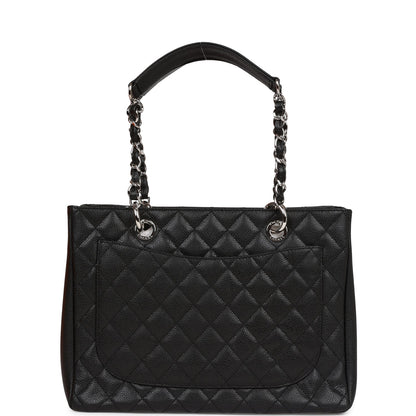 Chanel Grand Shopping Tote (GST) Bag Black Caviar Silver Hardware