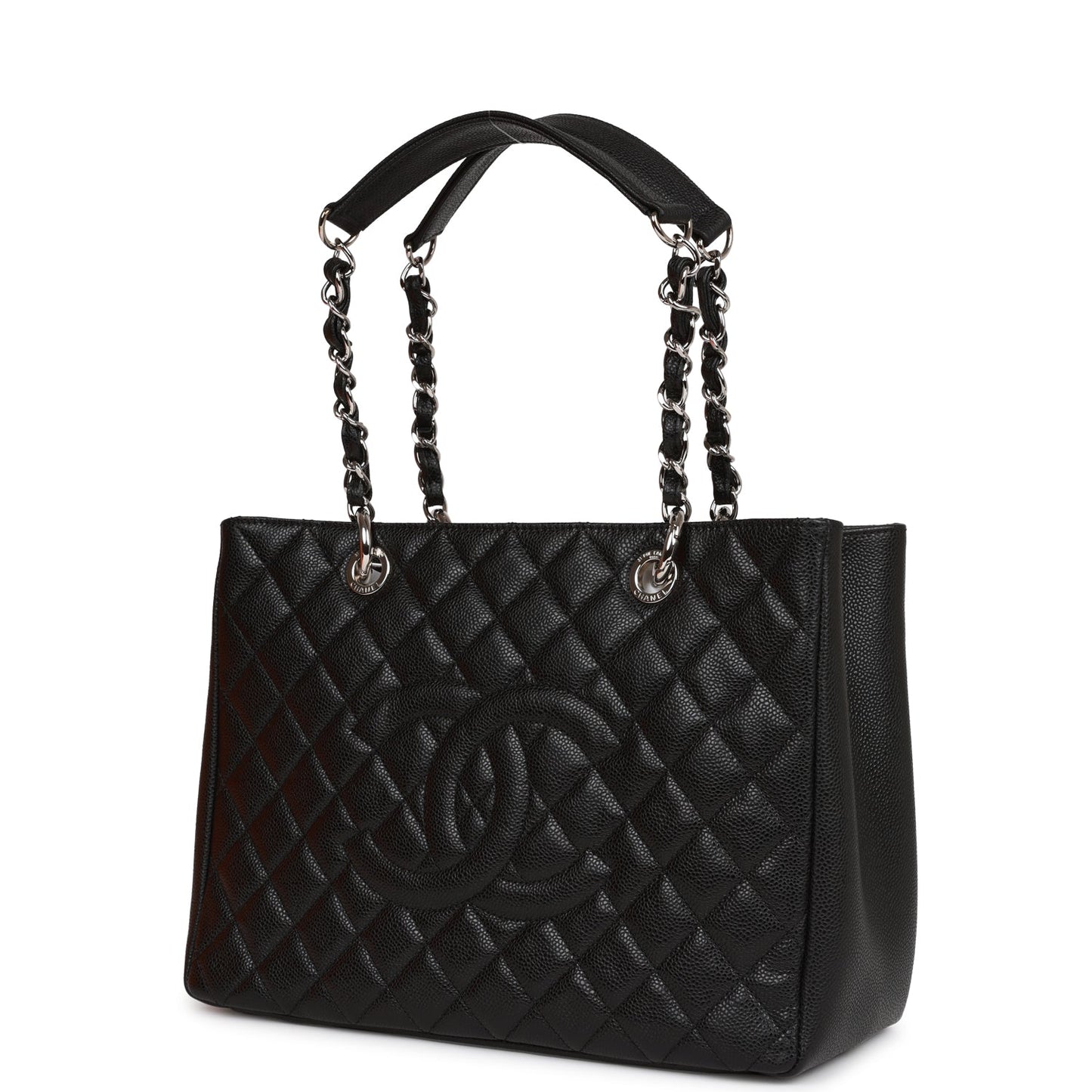Chanel Grand Shopping Tote (GST) Bag Black Caviar Silver Hardware
